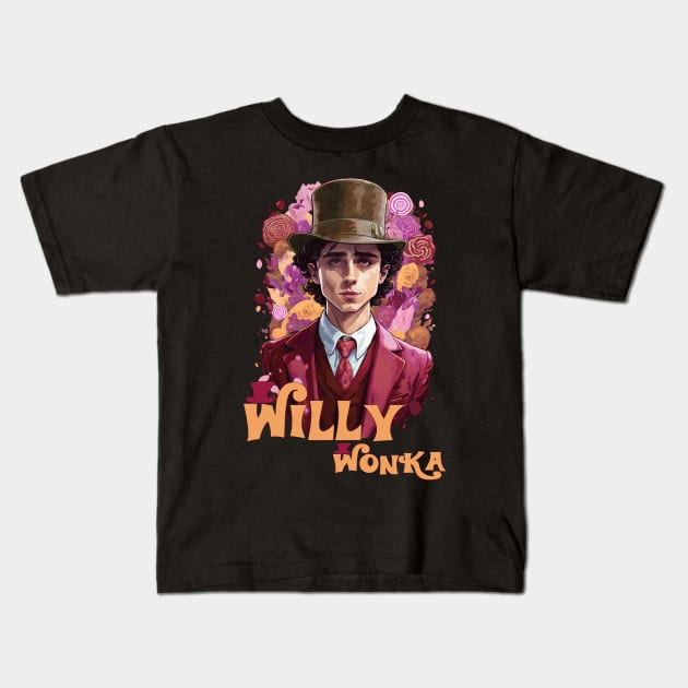 Timmy Wonka Kids T-Shirt by rysiupol